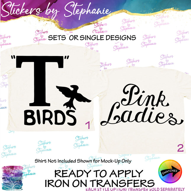 (s03-396) T-Birds Pink Ladies Iron-On Transfer