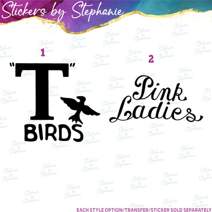 (s03-396) T-Birds Pink Ladies Iron-On Transfer