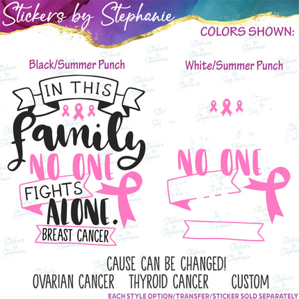 (s03-040) In This Family No One Fights Alone Iron-On Transfer or Sticker