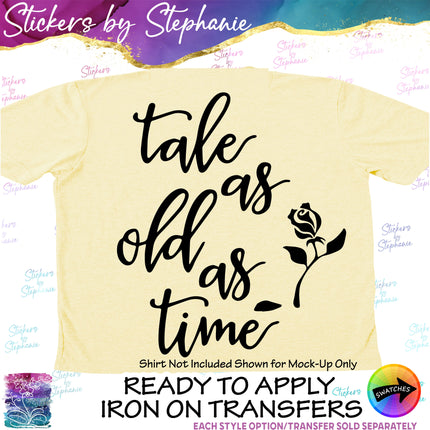 (s03-049) Tale as Old as Time Iron-On Transfer