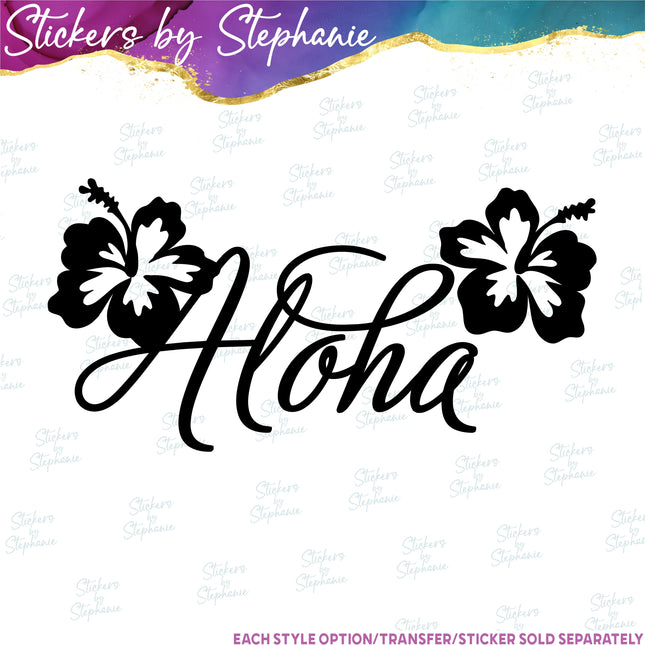 (s03-005) Aloha Hibiscus Iron-On Transfer