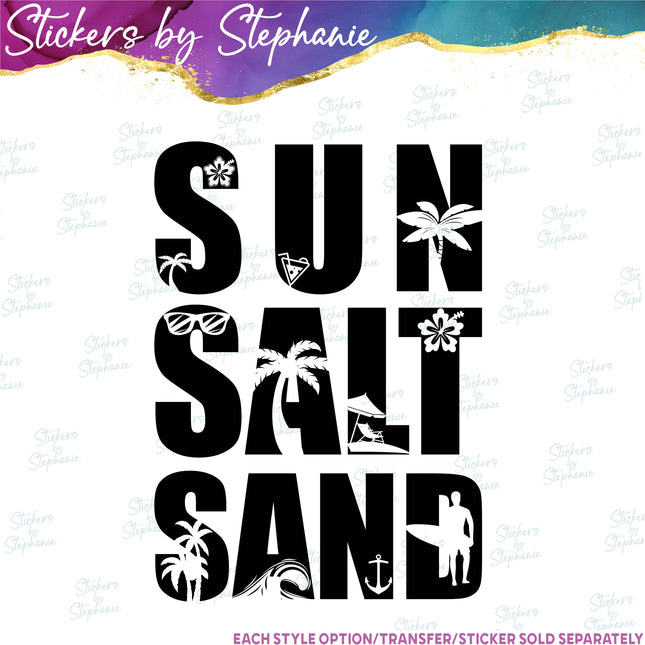 (s03-054) Sun Salt Sand Iron-On Transfer or Sticker