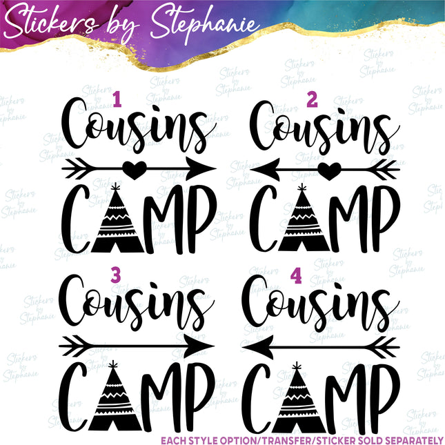 (s03-055) Cousins Camp Iron-On Transfer