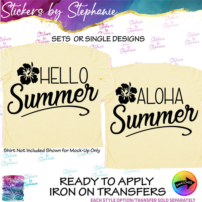 (s03-058) Hello Aloha Summer Hibiscus Iron-On Transfer