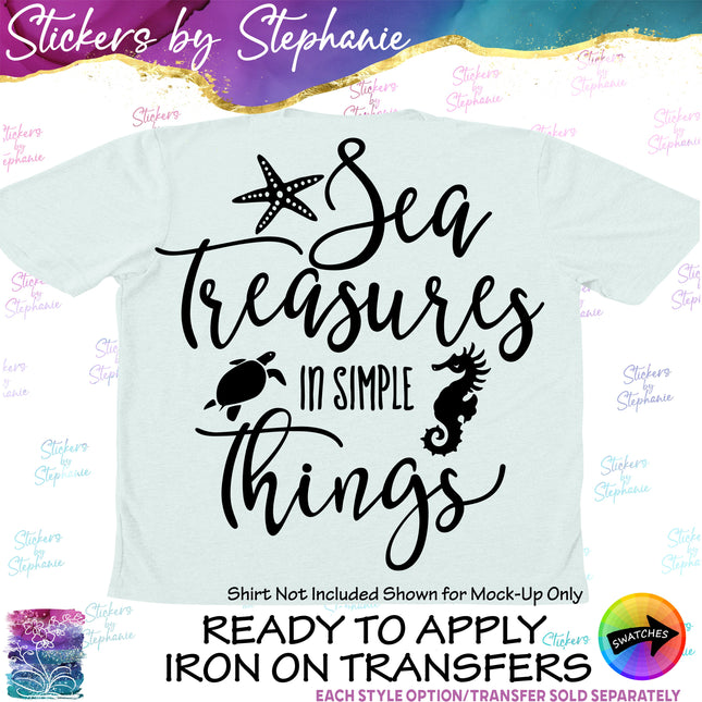 (s03-084) Sea Treasures in Simple Things Iron-On Transfer