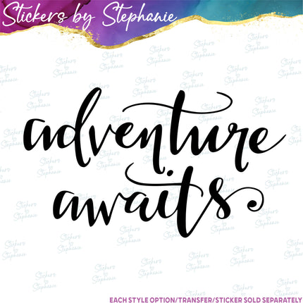 (s03-092) Adventure Awaits Iron-On Transfer