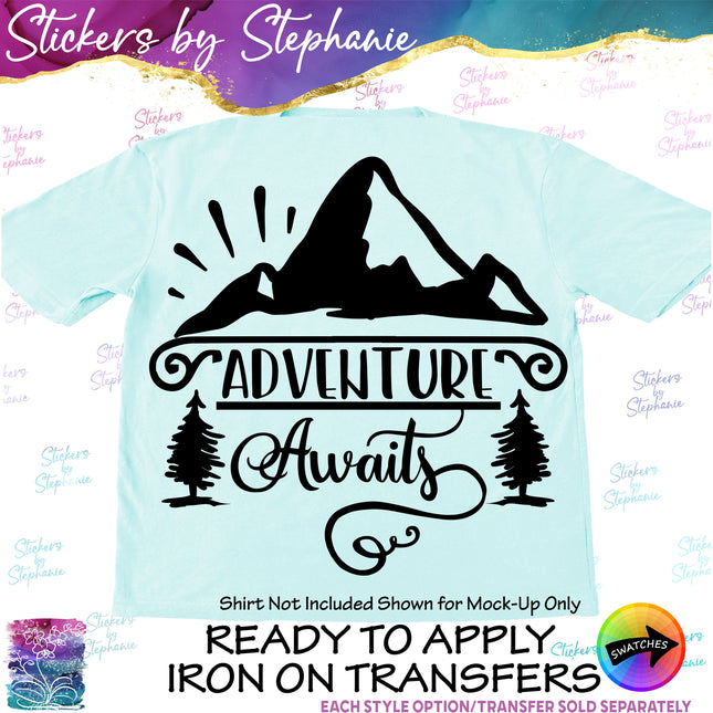 (s03-093) Adventure Awaits Iron-On Transfer