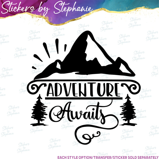 (s03-093) Adventure Awaits Iron-On Transfer
