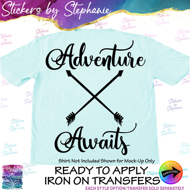 (s03-094) Adventure Awaits Iron-On Transfer