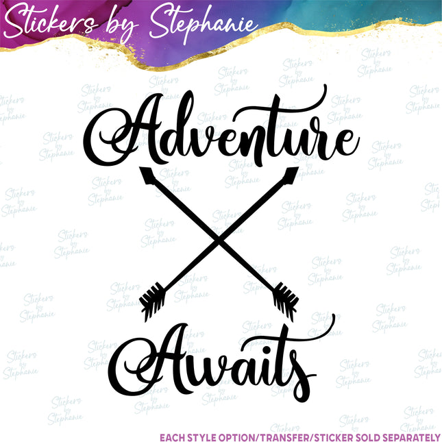 (s03-094) Adventure Awaits Iron-On Transfer