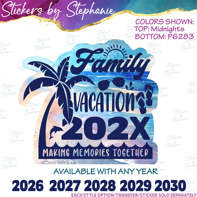 (s04Y-034) Family Vacation Year Iron-On Transfer
