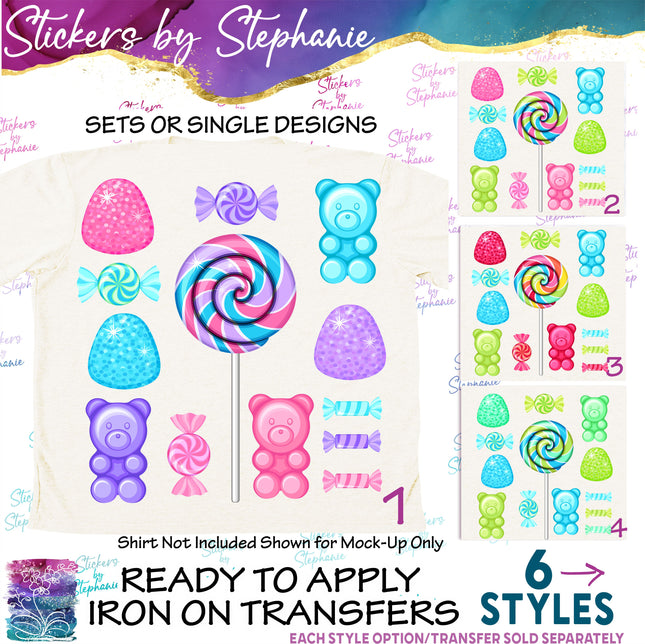 (s04-159) Candy Sweets Set Iron-On Transfer