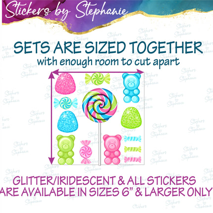 (s04-159) Candy Sweets Set Iron-On Transfer