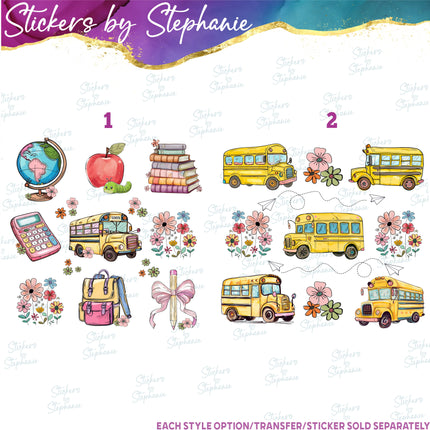 (s04-160) School Bus, Back to Graphic Iron-On Transfer or Sticker