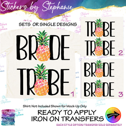 (s04-163) Bride, Tribe Pineapple Iron-On Transfer or Sticker