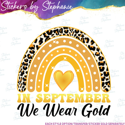 (s04-114) In September We Wear Gold Iron-On Transfer or Sticker