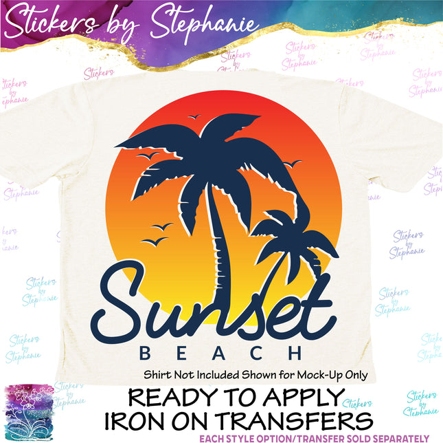 (s04-115) Sunset Beach Iron-On Transfer