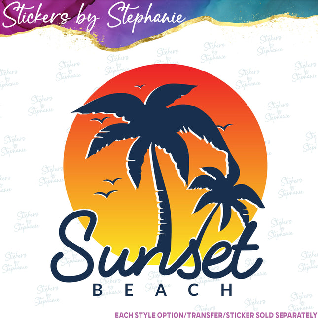(s04-115) Sunset Beach Iron-On Transfer
