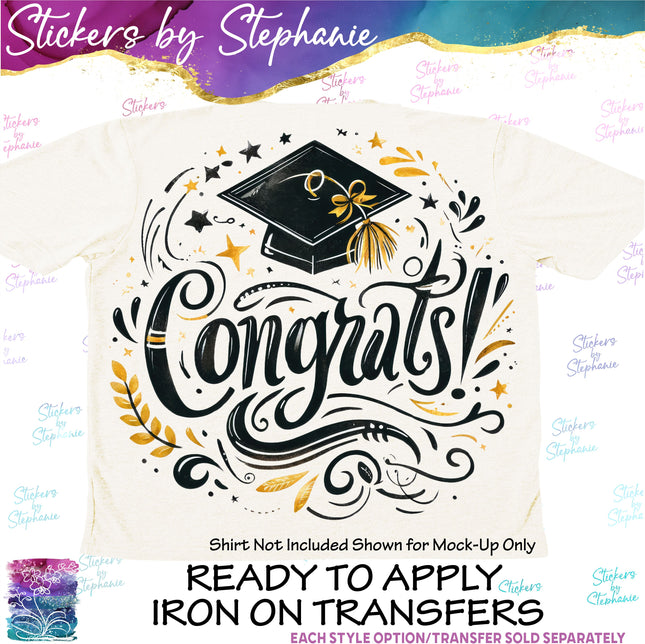 (s04-116) Congrats Graduation Iron-On Transfer