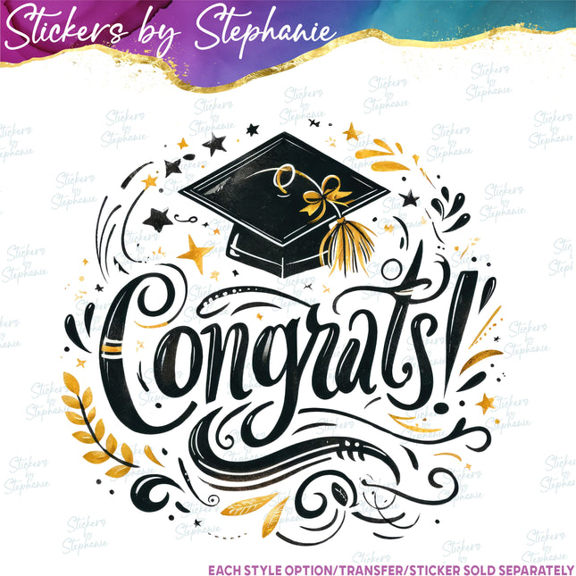 (s04-116) Congrats Graduation Iron-On Transfer