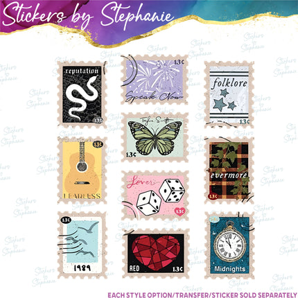 (s04-126) Music Albums Stamps Iron-On Transfer or Sticker