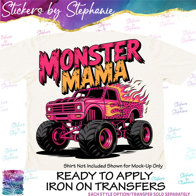 (s04-017) Monster Truck Mama Iron-On Transfer