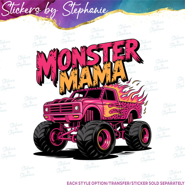 (s04-017) Monster Truck Mama Iron-On Transfer