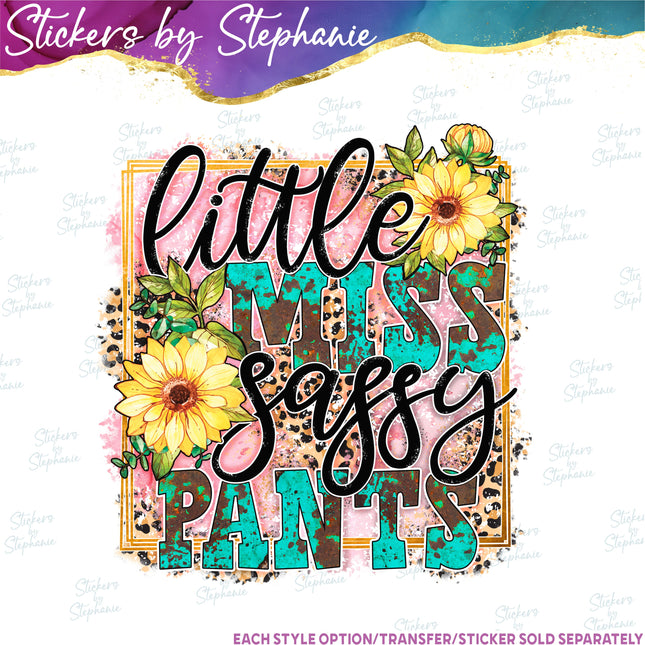 (s04-021) Little Miss Sassy Pants Iron-On Transfer