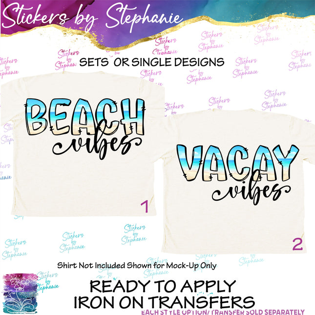 (s04-029) Beach, Vacay Vibes Iron-On Transfer