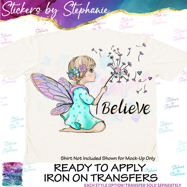 (s04-030) Fairy Believe Iron-On Transfer