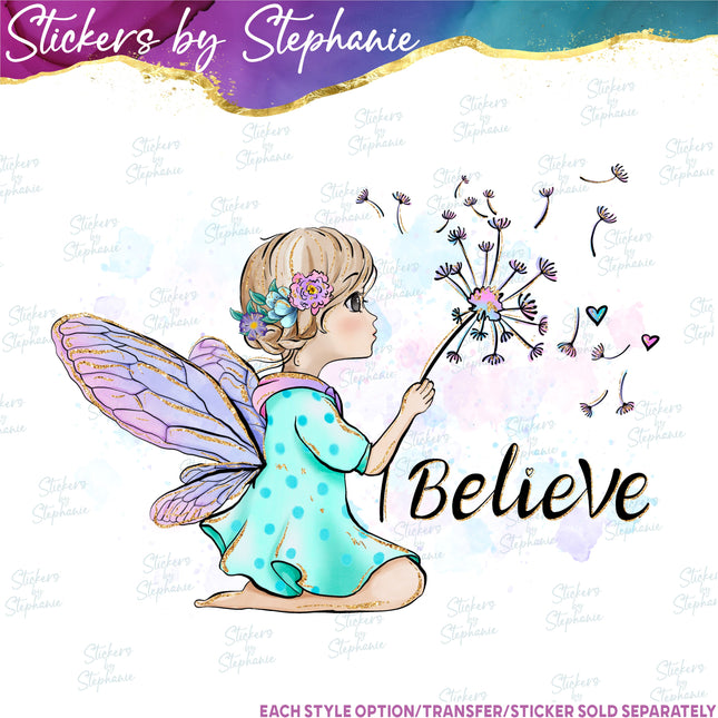 (s04-030) Fairy Believe Iron-On Transfer