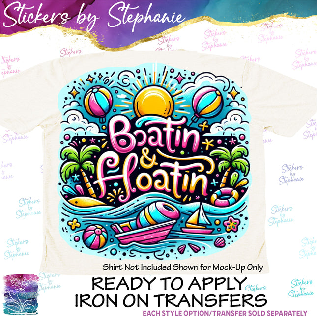 (s04-031) Boatin & Floatin Iron-On Transfer