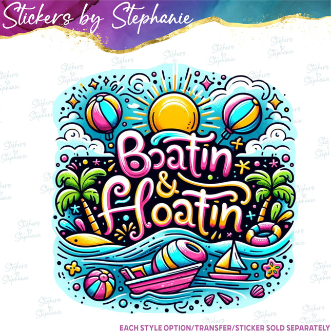 (s04-031) Boatin & Floatin Iron-On Transfer