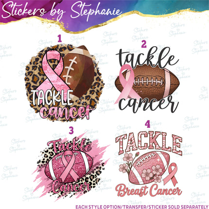 (s04-035) Tackle Cancer Football Iron-On Transfer or Sticker