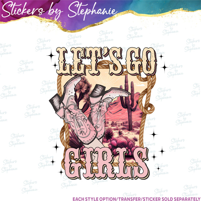 (s04-004) Lets Go Girls Iron-On Transfer