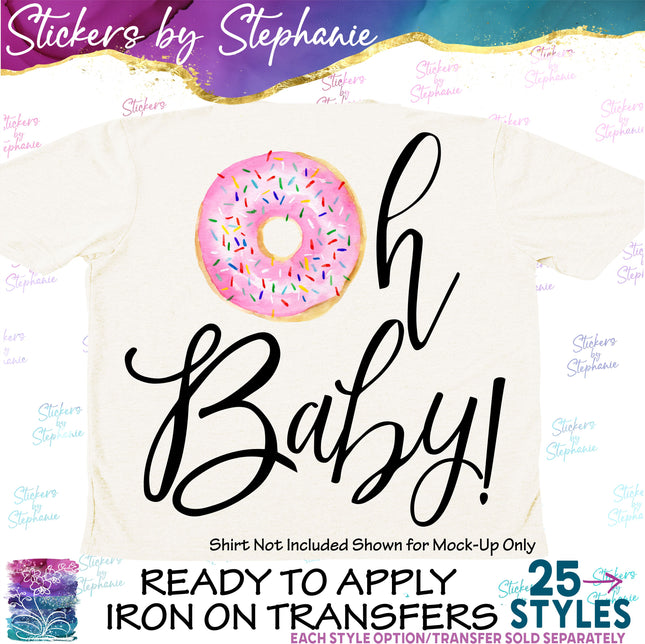 (s04-045) Oh Baby Donut Iron-On Transfer
