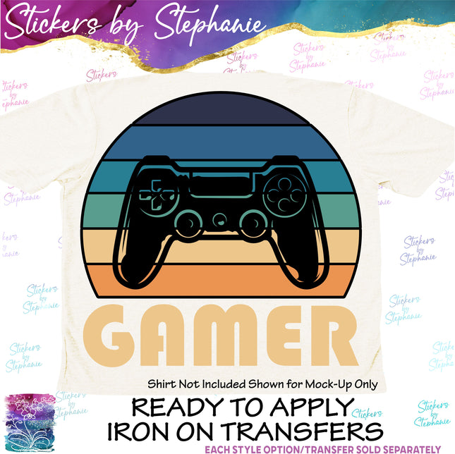 (s04-050) Gamer Video Game Controller Iron-On Transfer