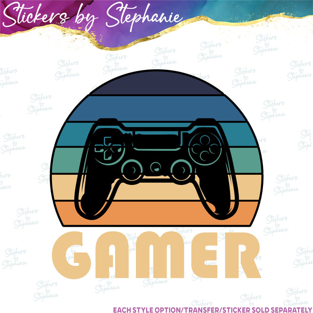 (s04-050) Gamer Video Game Controller Iron-On Transfer