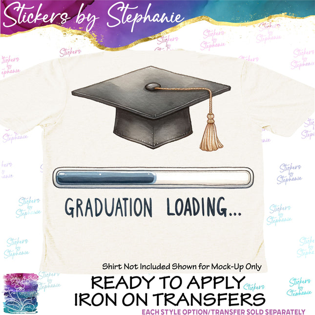 (s04-051) Graduation Loading Watercolor Iron-On Transfer
