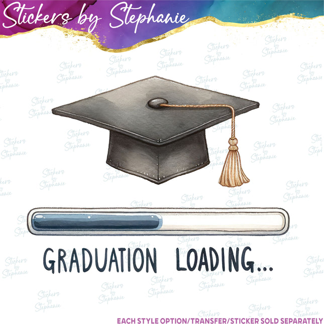 (s04-051) Graduation Loading Watercolor Iron-On Transfer
