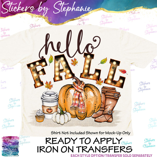 (s04-053) Hello Fall Iron-On Transfer