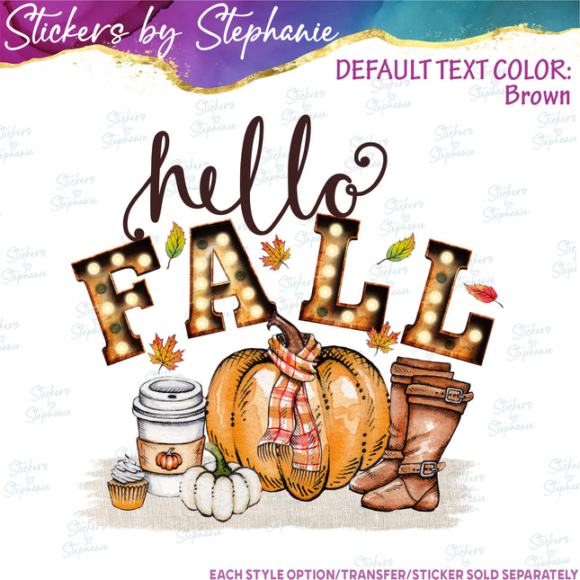 (s04-053) Hello Fall Iron-On Transfer