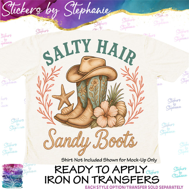 (s04-006) Salty Hair Sandy Boots Iron-On Transfer