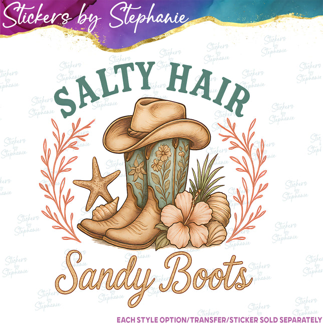 (s04-006) Salty Hair Sandy Boots Iron-On Transfer
