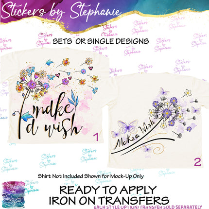(s04-061) Make a Wish Dandelion Iron-On Transfer or Sticker