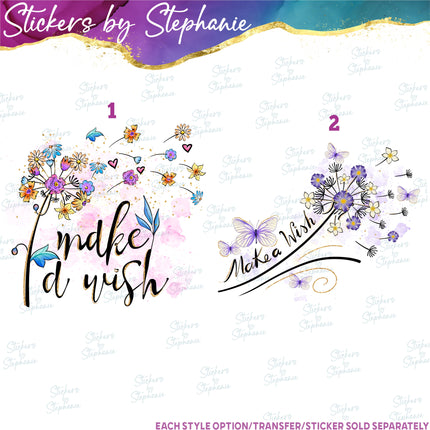 (s04-061) Make a Wish Dandelion Iron-On Transfer or Sticker