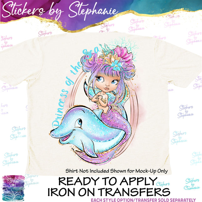 (s04-085) Princess of the Sea Mermaid Iron-On Transfer