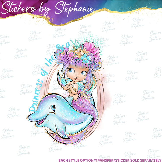 (s04-085) Princess of the Sea Mermaid Iron-On Transfer