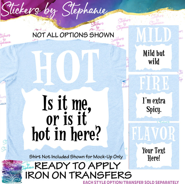 (s06-015) Funny Taco Sauce Packet Phrases Custom Iron-On Transfer