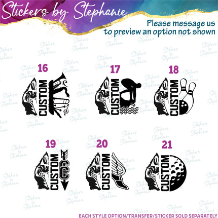 (s09-016) Blue Jay Mascot Team Name Custom Text Iron-On Transfer or Sticker